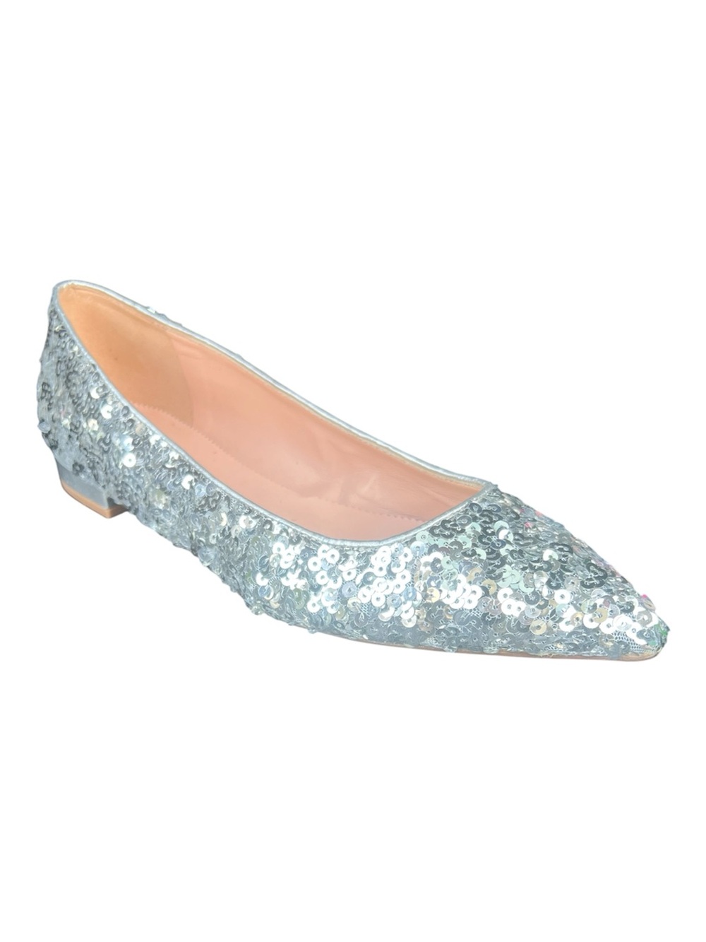 J. Crew Silver Sequin Pointed Toe Flat Size 11